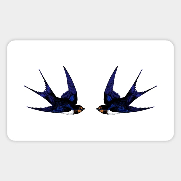 Twin Swallows Sticker by Wright Art